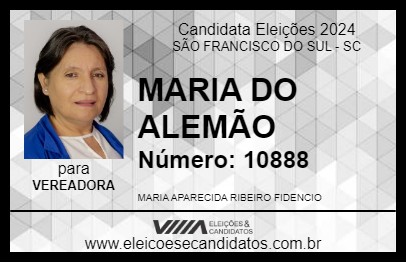 Candidato MARIA DO ALEMÃO 2024 - SÃO FRANCISCO DO SUL - Eleições