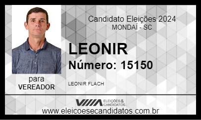 Candidato LEONIR 2024 - MONDAÍ - Eleições