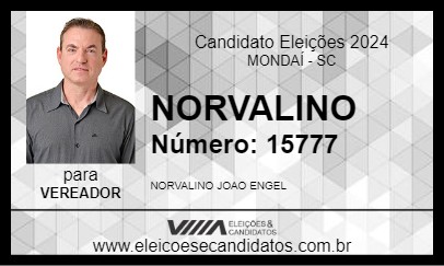 Candidato NORVALINO 2024 - MONDAÍ - Eleições