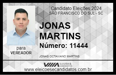 Candidato JONAS MARTINS 2024 - SÃO FRANCISCO DO SUL - Eleições