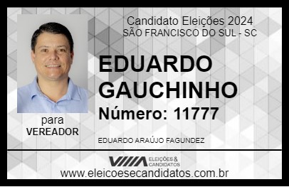 Candidato EDUARDO GAUCHINHO 2024 - SÃO FRANCISCO DO SUL - Eleições