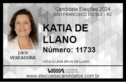 Candidato KATIA DE LLANO 2024 - SÃO FRANCISCO DO SUL - Eleições