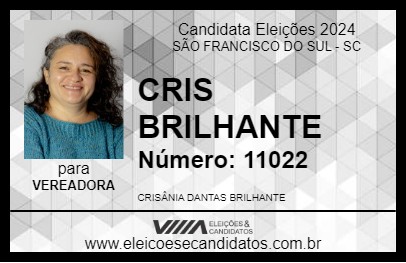 Candidato CRIS BRILHANTE 2024 - SÃO FRANCISCO DO SUL - Eleições