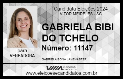 Candidato GABRIELA BIBI DO TCHELO 2024 - VITOR MEIRELES - Eleições