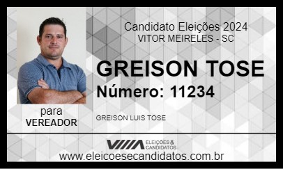 Candidato GREISON TOSE 2024 - VITOR MEIRELES - Eleições