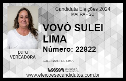 Candidato VOVÓ SULEI LIMA 2024 - MAFRA - Eleições