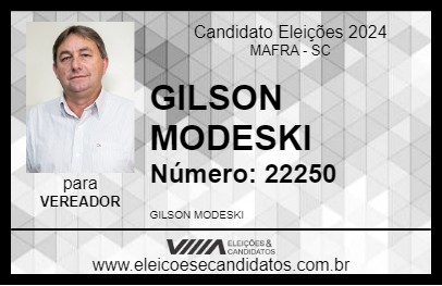 Candidato GILSON MODESKI 2024 - MAFRA - Eleições