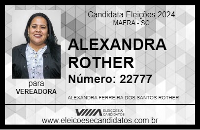 Candidato ALEXANDRA ROTHER 2024 - MAFRA - Eleições