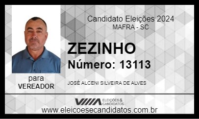 Candidato ZEZINHO 2024 - MAFRA - Eleições