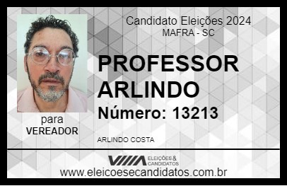 Candidato PROFESSOR ARLINDO 2024 - MAFRA - Eleições