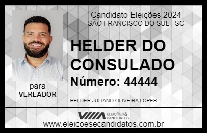 Candidato HELDER DO CONSULADO 2024 - SÃO FRANCISCO DO SUL - Eleições