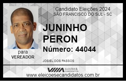 Candidato JUNINHO PERON 2024 - SÃO FRANCISCO DO SUL - Eleições