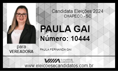 Candidato PAULA GAI 2024 - CHAPECÓ - Eleições