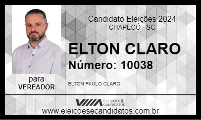 Candidato ELTON CLARO 2024 - CHAPECÓ - Eleições