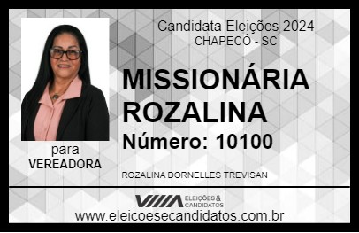 Candidato MISSIONÁRIA ROZALINA 2024 - CHAPECÓ - Eleições