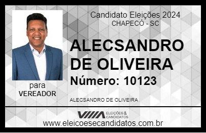 Candidato ALECSANDRO DE OLIVEIRA 2024 - CHAPECÓ - Eleições