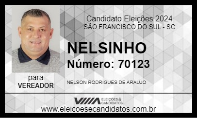 Candidato NELSINHO 2024 - SÃO FRANCISCO DO SUL - Eleições