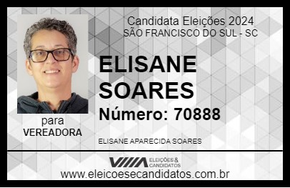 Candidato ELISANE SOARES 2024 - SÃO FRANCISCO DO SUL - Eleições