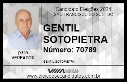 Candidato GENTIL SOTOPIETRA 2024 - SÃO FRANCISCO DO SUL - Eleições