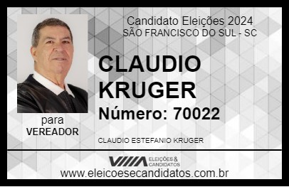 Candidato CLAUDIO KRUGER 2024 - SÃO FRANCISCO DO SUL - Eleições