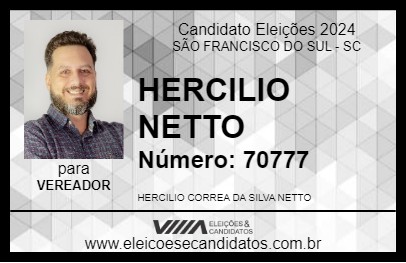 Candidato HERCILIO NETTO 2024 - SÃO FRANCISCO DO SUL - Eleições