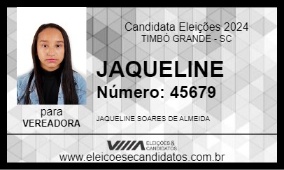 Candidato JAQUELINE 2024 - TIMBÓ GRANDE - Eleições