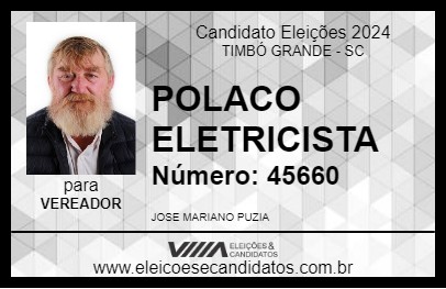 Candidato POLACO ELETRICISTA 2024 - TIMBÓ GRANDE - Eleições