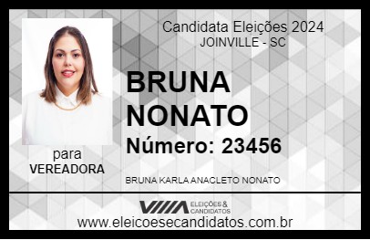 Candidato BRUNA NONATO 2024 - JOINVILLE - Eleições