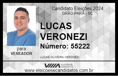 Candidato LUCAS VERONEZI 2024 - GRÃO-PARÁ - Eleições