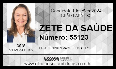 Candidato ZETE DA SAÚDE 2024 - GRÃO-PARÁ - Eleições