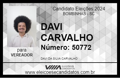 Candidato DAVI CARVALHO 2024 - BOMBINHAS - Eleições