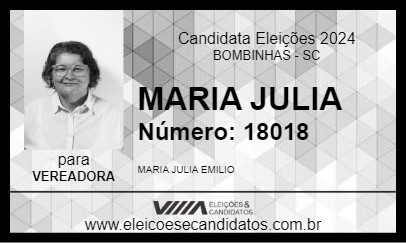 Candidato MARIA JULIA BBS BELA E JUSTA 2024 - BOMBINHAS - Eleições