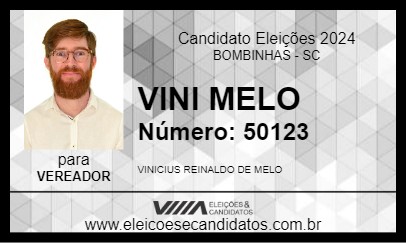 Candidato VINI MELO 2024 - BOMBINHAS - Eleições