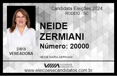 Candidato NEIDE ZERMIANI 2024 - RODEIO - Eleições