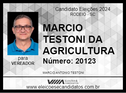 Candidato MARCIO TESTONI DA AGRICULTURA 2024 - RODEIO - Eleições