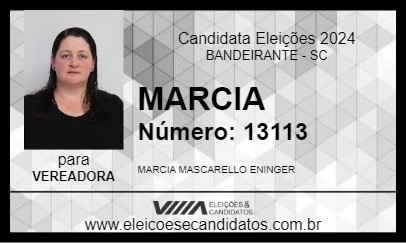 Candidato MARCIA 2024 - BANDEIRANTE - Eleições