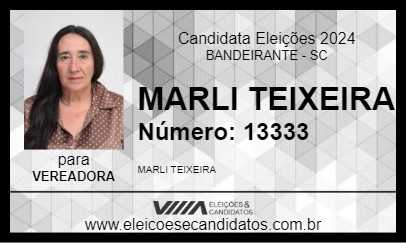 Candidato MARLI TEIXEIRA 2024 - BANDEIRANTE - Eleições