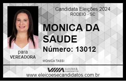 Candidato MONICA DA SAUDE 2024 - RODEIO - Eleições