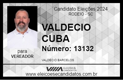 Candidato VALDECIO CUBA 2024 - RODEIO - Eleições