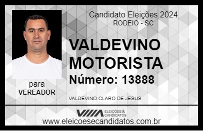 Candidato VALDEVINO MOTORISTA 2024 - RODEIO - Eleições