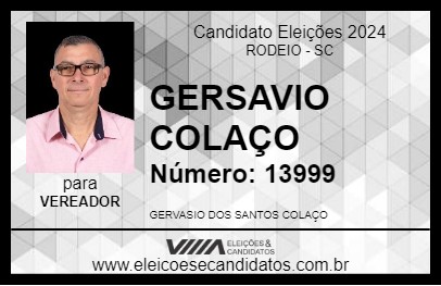 Candidato GERSAVIO COLAÇO 2024 - RODEIO - Eleições