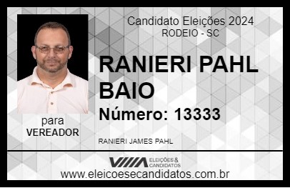 Candidato RANIERI PAHL BAIO 2024 - RODEIO - Eleições