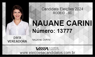 Candidato NAUANE CARINI 2024 - RODEIO - Eleições