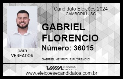 Candidato GABRIEL  FLORENCIO 2024 - CAMBORIÚ - Eleições