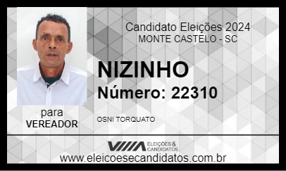 Candidato NIZINHO 2024 - MONTE CASTELO - Eleições