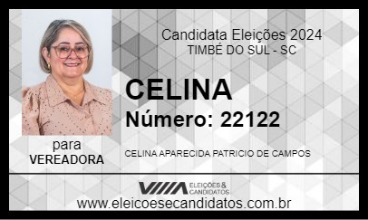 Candidato CELINA 2024 - TIMBÉ DO SUL - Eleições