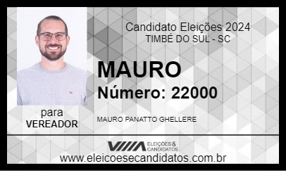 Candidato MAURO 2024 - TIMBÉ DO SUL - Eleições