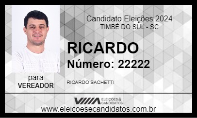 Candidato RICARDO 2024 - TIMBÉ DO SUL - Eleições