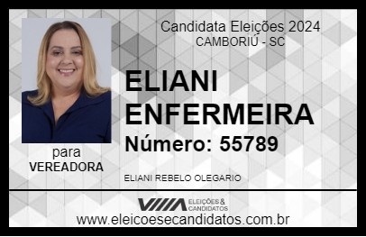 Candidato ELIANI ENFERMEIRA 2024 - CAMBORIÚ - Eleições