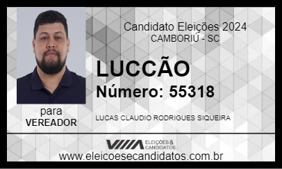 Candidato LUCCÃO 2024 - CAMBORIÚ - Eleições